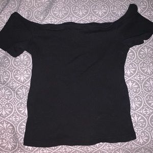 Black off the shoulder top